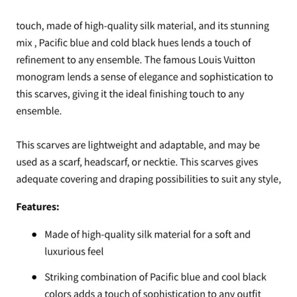 Beautiful LV silk scarf! New with tags! Does not include box. - Picture 2 of 3